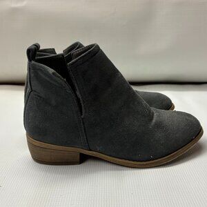 JGoods Blue Suede Booties
